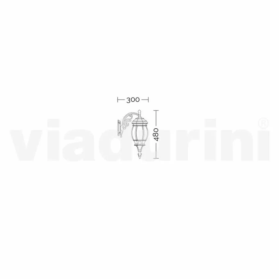 Anika, en trädgårdslyktor av aluminium tillverkad i Italien Viadurini