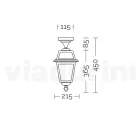 Trädgårdstaklykta i antracitaluminium och sandblästrat glas - Elric Viadurini