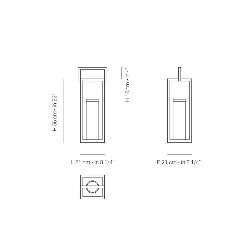 Utomhuslykta med svart aluminiumstruktur Tillverkad i Italien - Eve Viadurini
