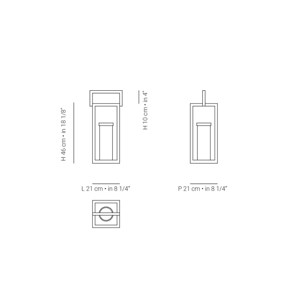 Utomhuslykta med svart aluminiumstruktur Tillverkad i Italien - Eve Viadurini