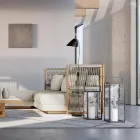 Utomhuslykta med svart aluminiumstruktur Tillverkad i Italien - Eve Viadurini