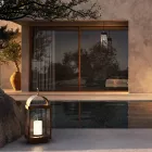 Trädgårdslykta med ljus i järn eller mässing Il Fanale Viadurini