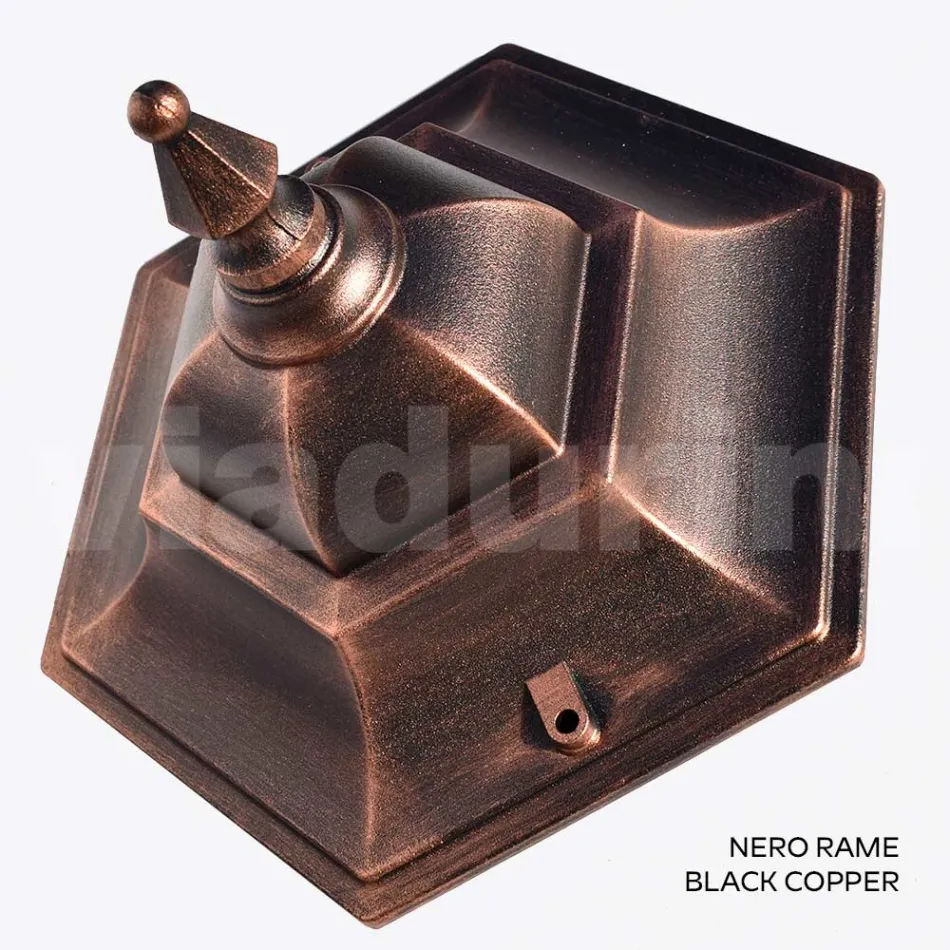 Trädgårdslykta i transparent glas och 5 aluminiumfinishar - Pinako Viadurini