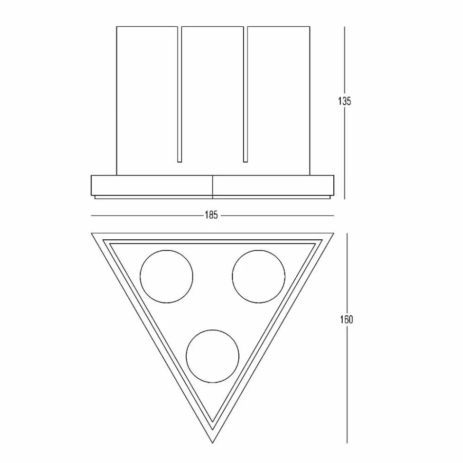 Triangulärt design vardagsrum Vit Corian Lantern - Sisifo Viadurini