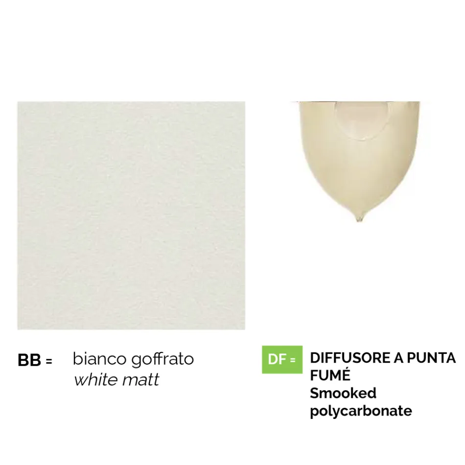 Väggträdgårdslykta i vit aluminium tillverkad i Italien, Anusca Viadurini