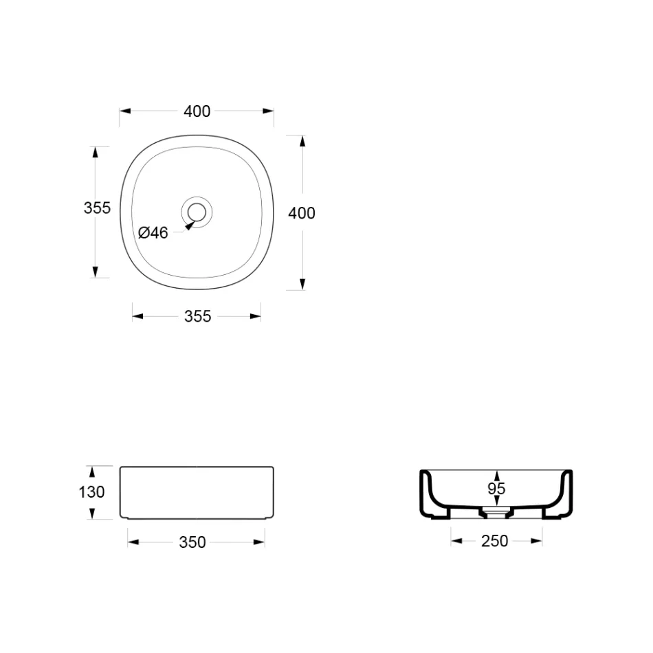 40x40 cm handfat i keramik i olika färger, tillverkat i Italien - Girl Viadurini