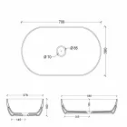 Handfat 70x35cm gjord av keramik Italien Star gjort, modern design Viadurini