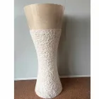 Vit kolumn handfat i Iris natursten, unikt stycke Viadurini