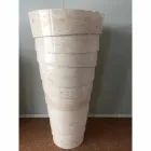 Design badrumsfat i vit Brent sten, unikt stycke Viadurini