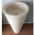 Design badrumsfat i vit Brent sten, unikt stycke Viadurini