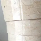 Design badrumsfat i vit Brent sten, unikt stycke Viadurini