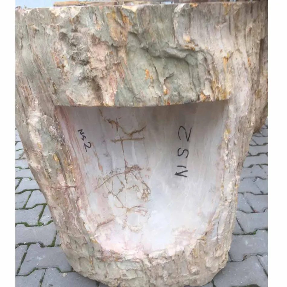 Design piedestal handfat i Ley natursten, handgjord Viadurini