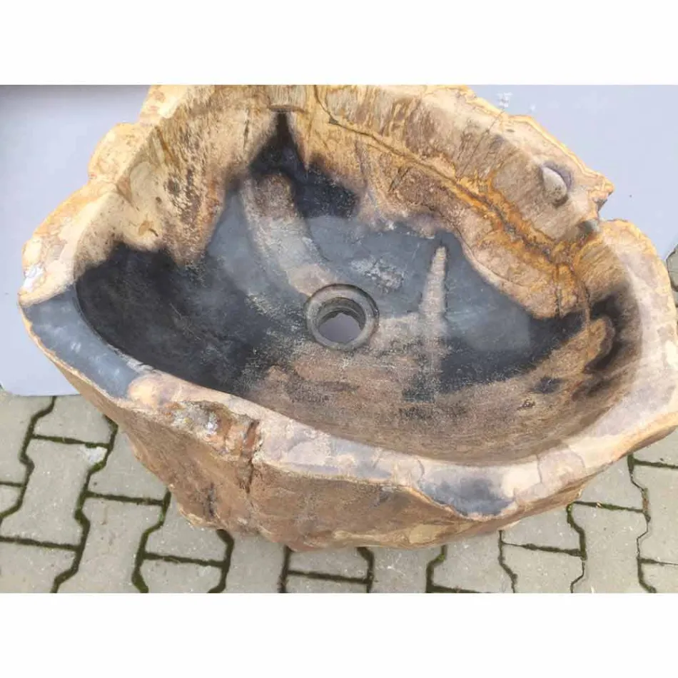 Design piedestal handfat i Ley natursten, handgjord Viadurini