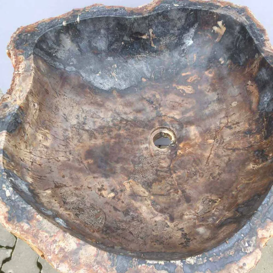 Design piedestal handfat i Ley natursten, handgjord Viadurini