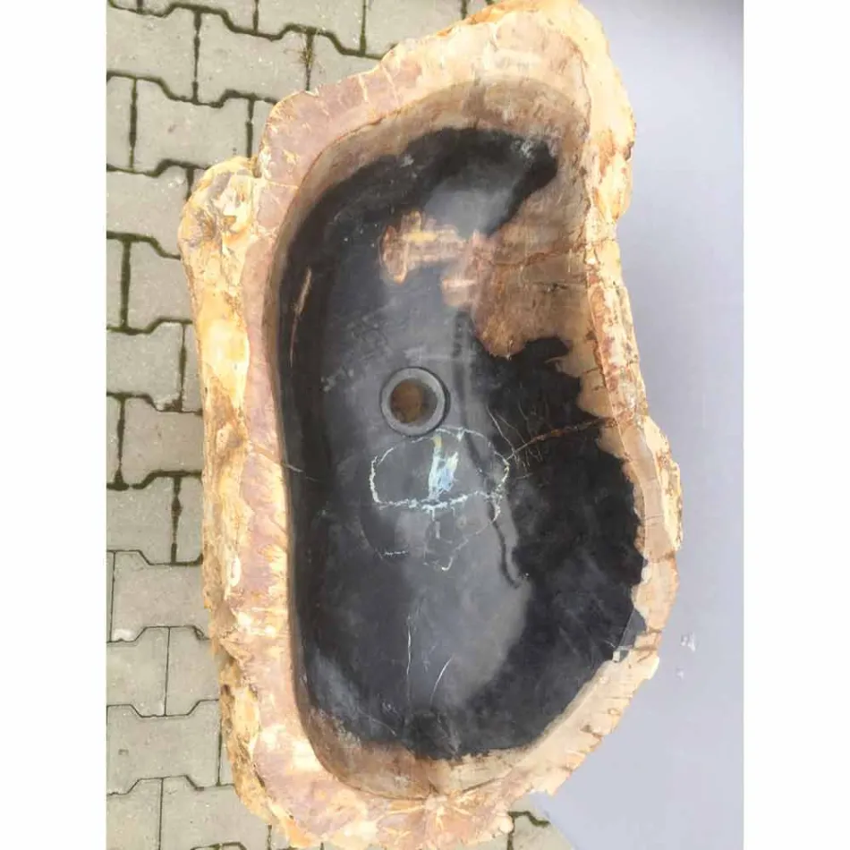 Design piedestal handfat i Ley natursten, handgjord Viadurini