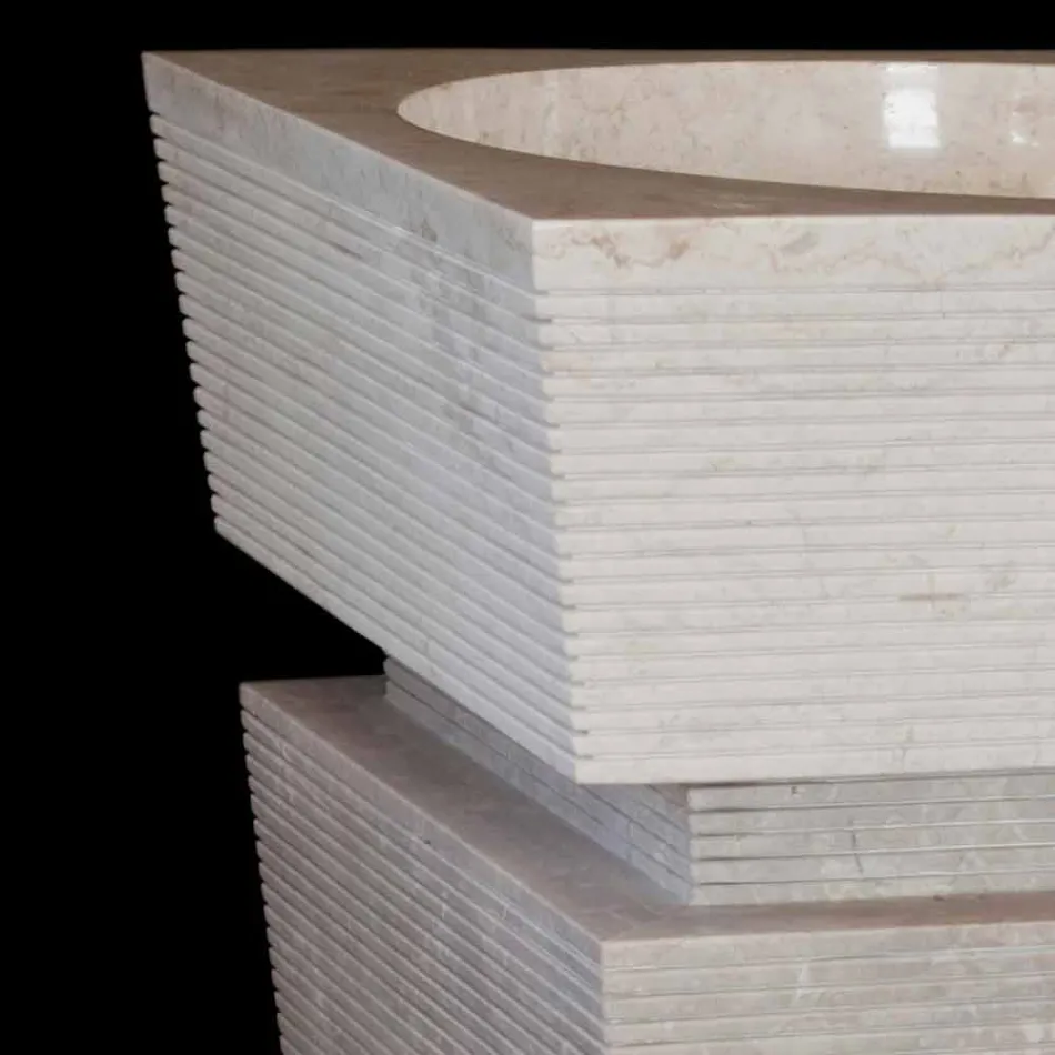 Pedestalshink av natursten Sire vit, handgjord Viadurini