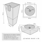 Handfat Column Pyramid sten Natural Black Nias Viadurini