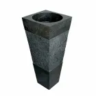 Handfat Column Pyramid sten Natural Black Nias Viadurini