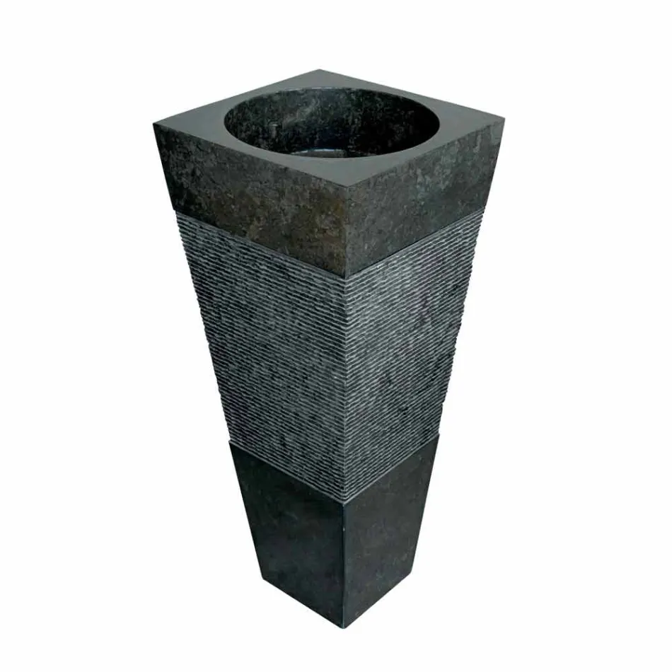 Handfat Column Pyramid sten Natural Black Nias Viadurini