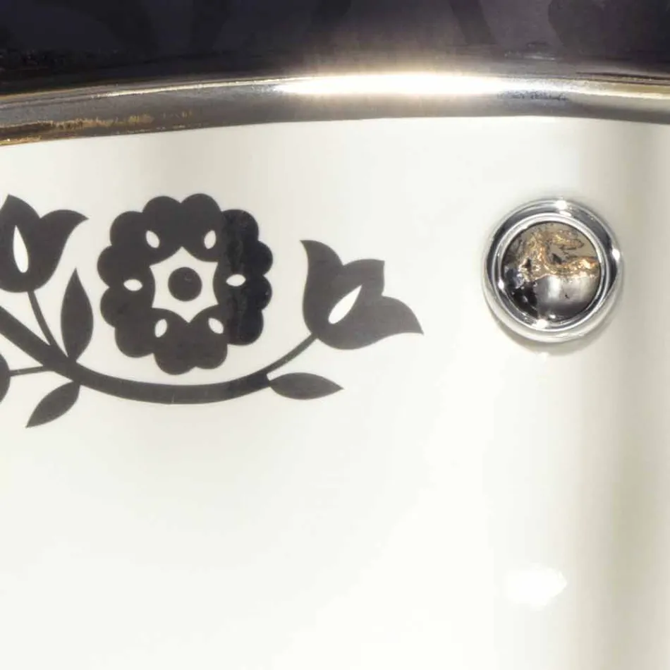 Inbyggd barock inbyggd handfat i eldlera tillverkad i Italien, Otis Viadurini