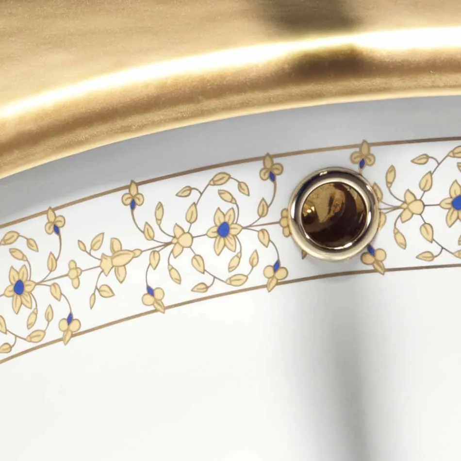 Barock design inbyggd handfat i brandlera gjord i Italien, Egeiska havet Viadurini