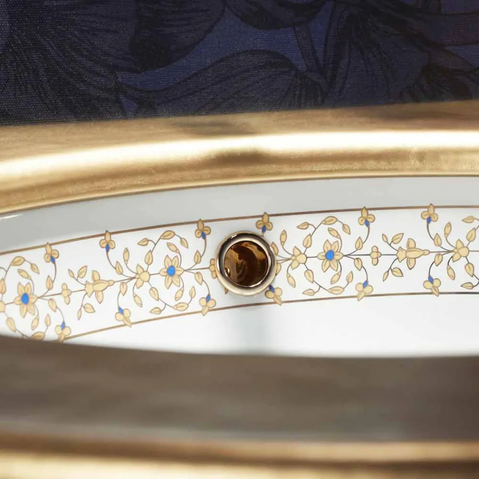 Barock design inbyggd handfat i brandlera gjord i Italien, Egeiska havet Viadurini