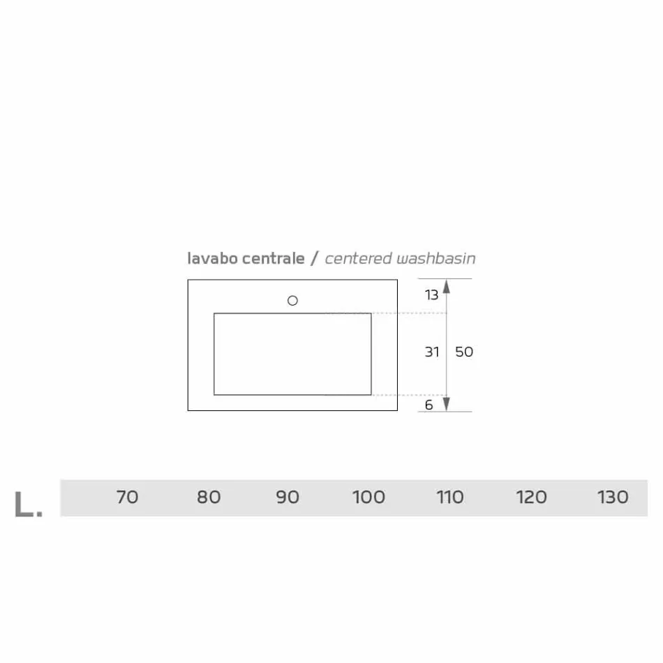 Modernt upphängnings handfat i Luxolid tillverkat i Italien, Ruffano Viadurini