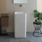 Fristående fyrkantigt keramiskt handfat med modern design - Papavero Viadurini