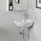 Hörndiskho i vit keramik med modern och elegant design - Silica Viadurini