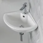 Hörndiskho i vit keramik med modern och elegant design - Silica Viadurini