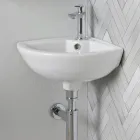 Hörndiskho i vit keramik med modern och elegant design - Silica Viadurini