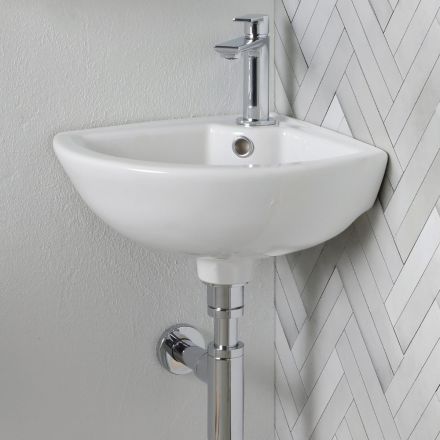 Hörndiskho i vit keramik med modern och elegant design - Silica Viadurini