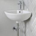 Klassisk design vit keramisk diskho med ett hål i hörnet - Silica