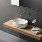 Modernt oval tvättställ för bänkskiva i vit keramik - Ventori2 Viadurini