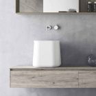 Tvättställ i bänkskiva i modern design i vitt harts - Tulyp Viadurini