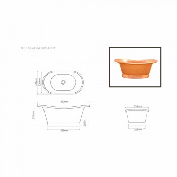 Sink utformning support koppar handgjorda Cala