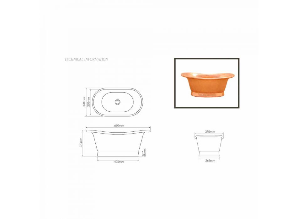 Sink utformning support koppar handgjorda Cala Viadurini