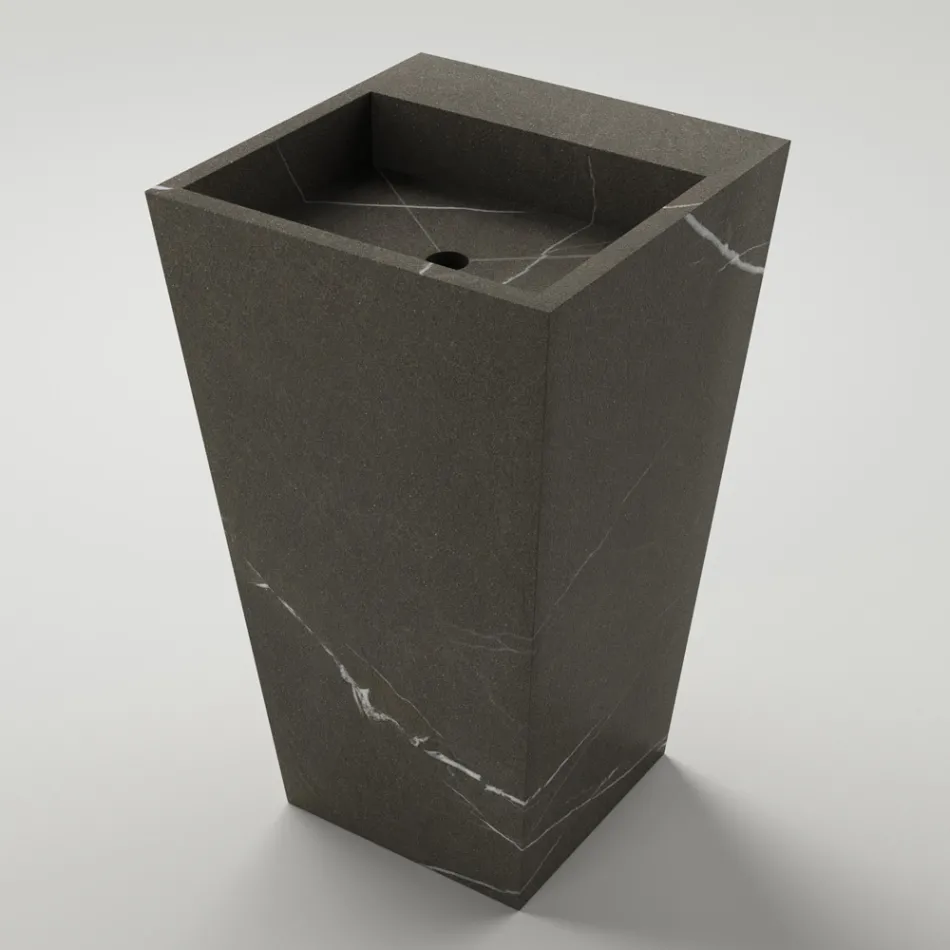 Kolumn Badrumstvättställ i porslinsstengods Tillverkad i Italien - Baia Viadurini