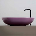 Tvättställ för bänkskiva i oval design i keramik Tillverkad i Italien - kedja