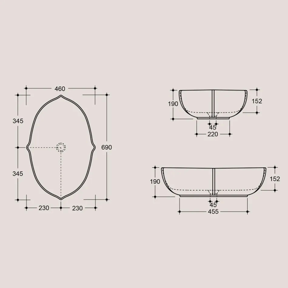 Glänsande keramiska bänkskivor Handfat Handfat Made in Italy - Oscar Viadurini