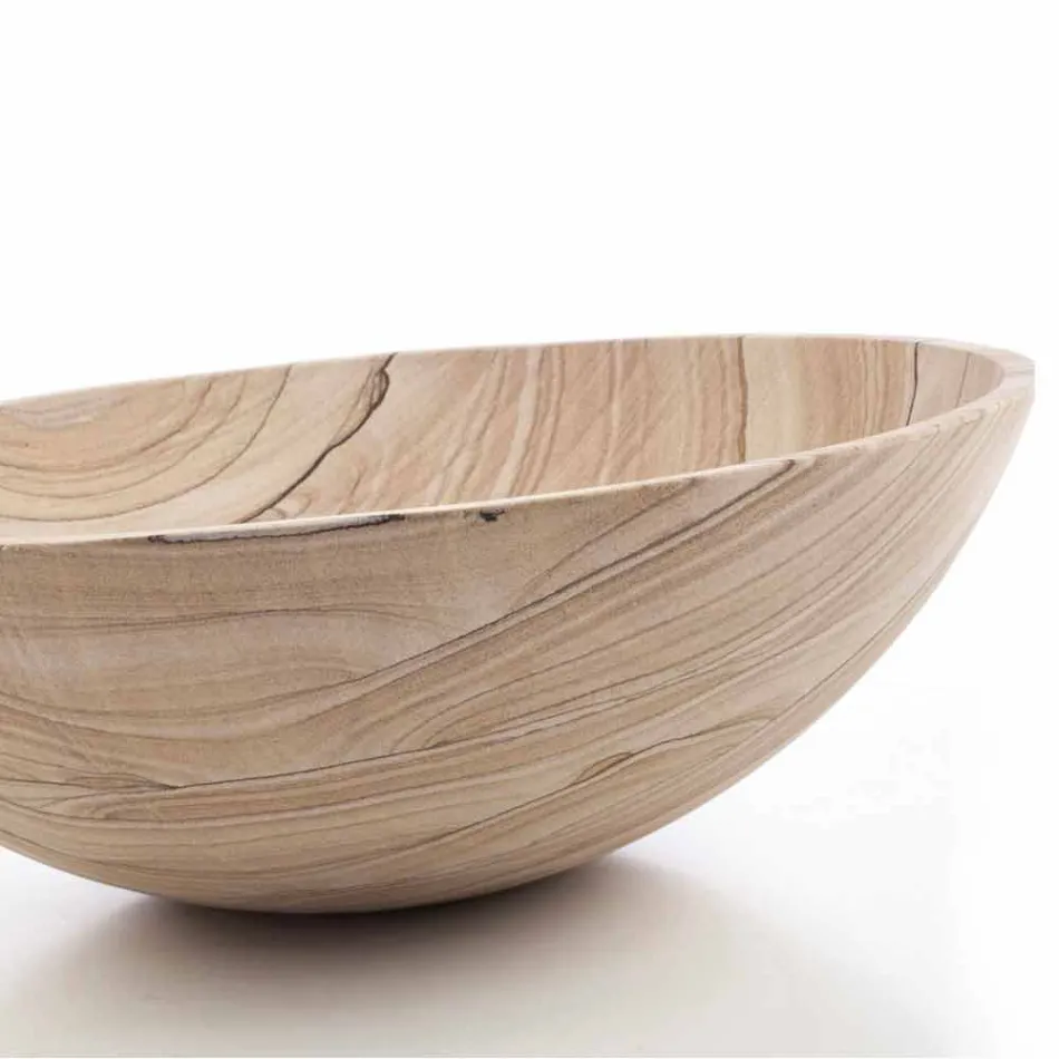 Tvättställ för badrumsbänk i sandsten rund form - Cerasolo Viadurini