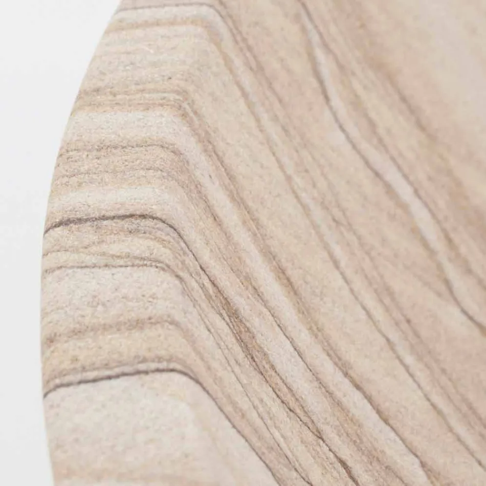 Tvättställ för badrumsbänk i sandsten rund form - Cerasolo Viadurini