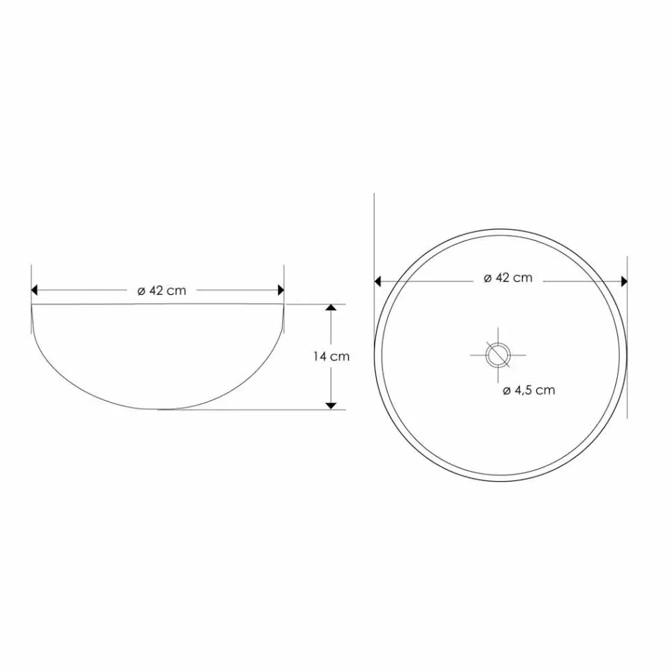 Tvättställ för badrumsbänk i sandsten rund form - Cerasolo Viadurini