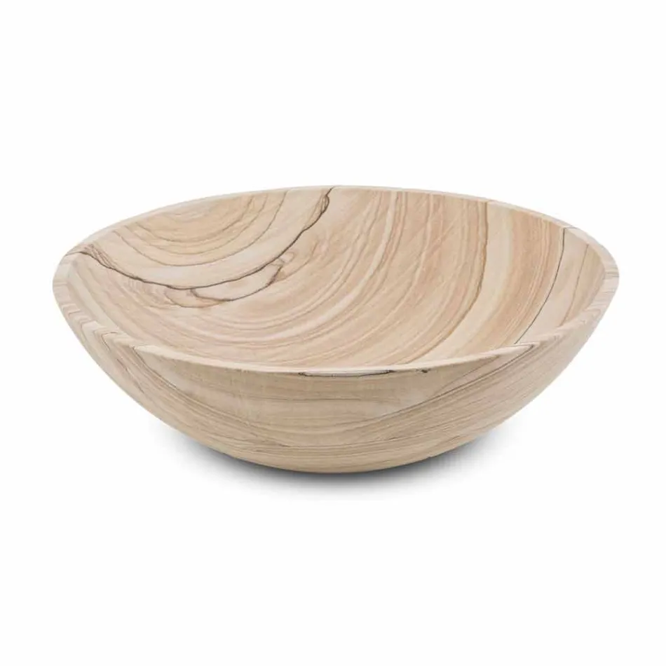 Tvättställ för badrumsbänk i sandsten rund form - Cerasolo Viadurini