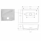 Vit tvättställ för massiv yta i bänkskivan med dolt avlopp - sidor Viadurini