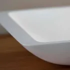 Rektangulär tvättställ i bänkskiva i vit fast yta - Albertina Viadurini