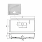 Rektangulär tvättställ i bänkskiva i solid yta vit yta - sidor Viadurini