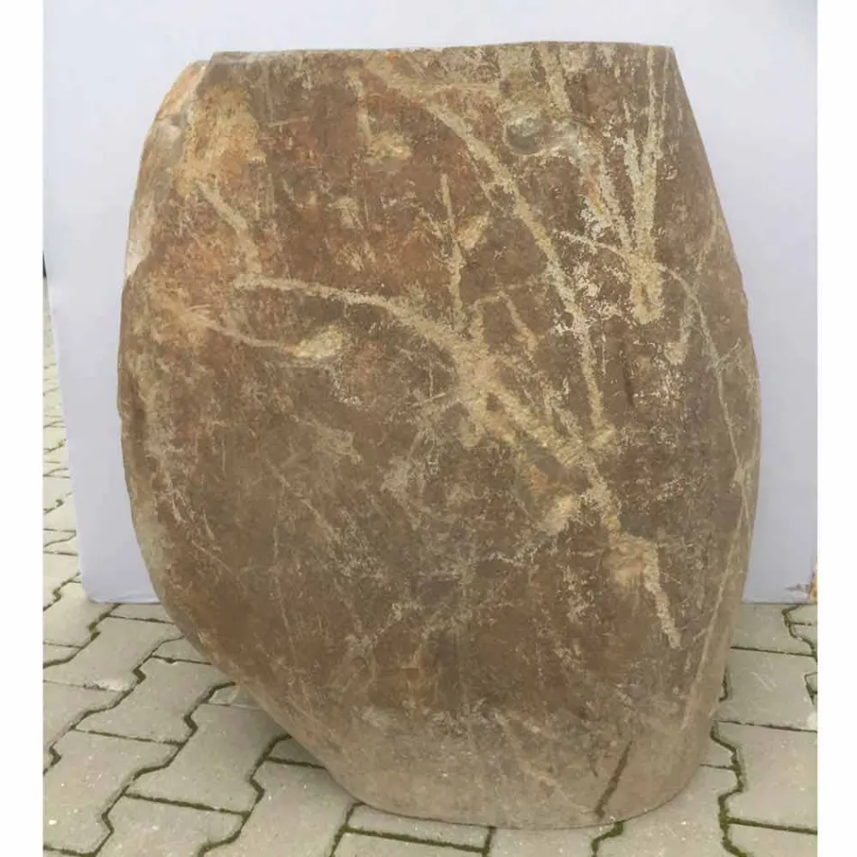 Design badrumsfat i natursten Hav, unikt stycke Viadurini