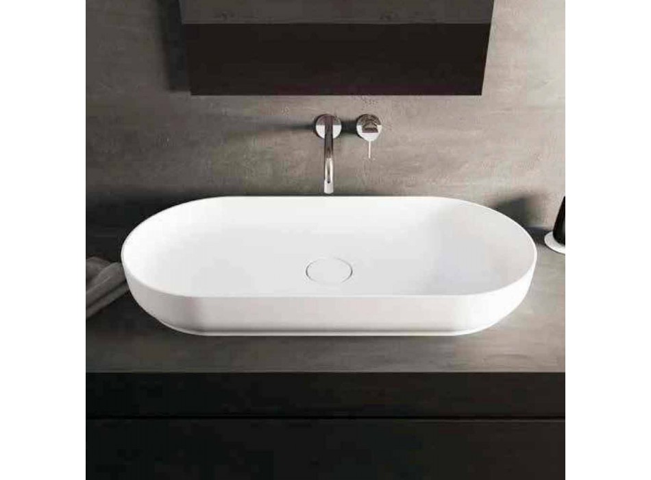 Modernt design frittstående badrumsfat tillverkat i Italien Dalmine Maxi Viadurini