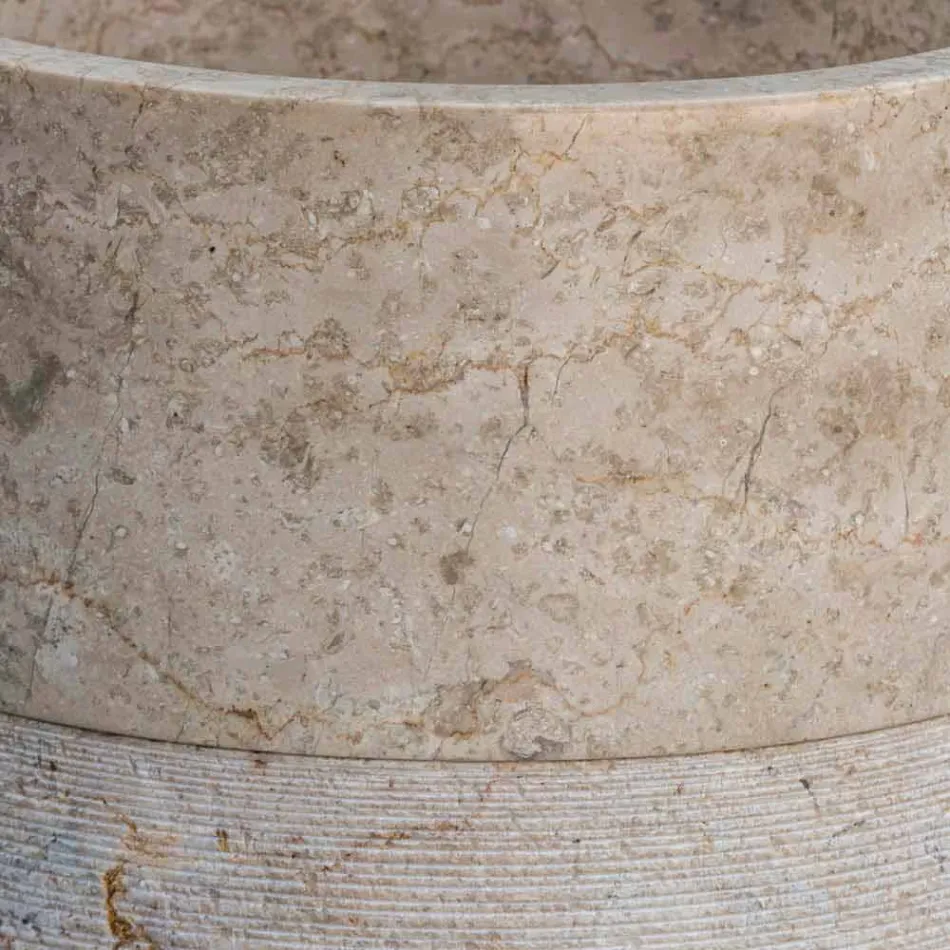 Fristående tvättställ i marmor elfenben Cylindrisk form - Cremino Viadurini